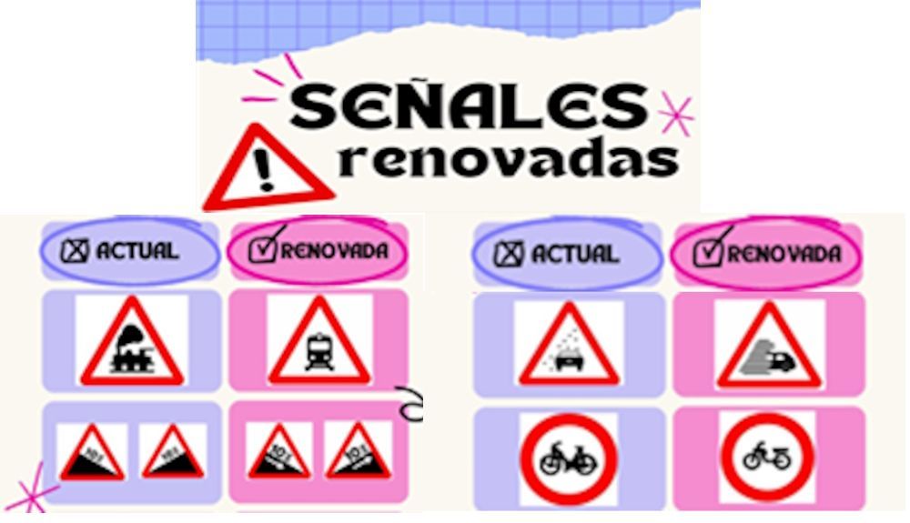 Algunas de las nuevas señales renovadas de la DGT Algunas de las nuevas señales renovadas de la DGT